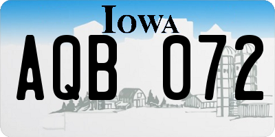 IA license plate AQB072