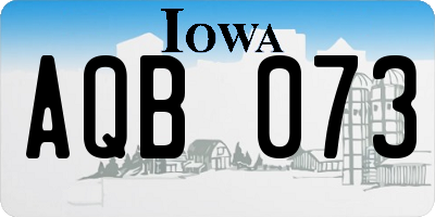 IA license plate AQB073