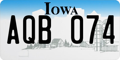 IA license plate AQB074
