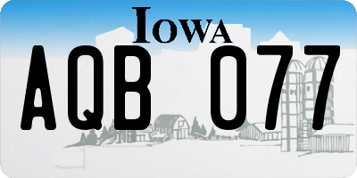 IA license plate AQB077