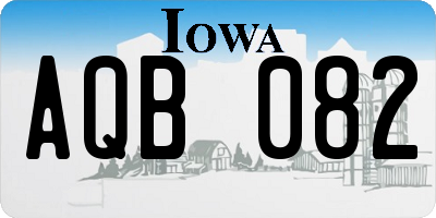 IA license plate AQB082