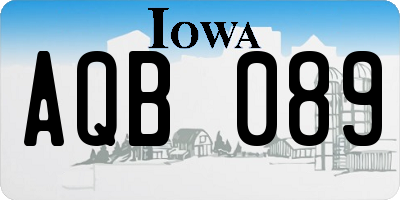 IA license plate AQB089