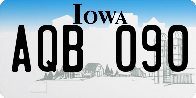 IA license plate AQB090