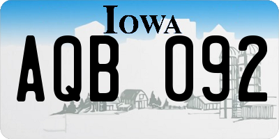 IA license plate AQB092