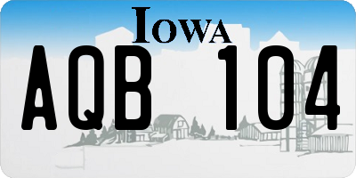 IA license plate AQB104