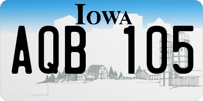 IA license plate AQB105