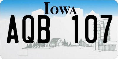 IA license plate AQB107
