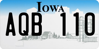 IA license plate AQB110