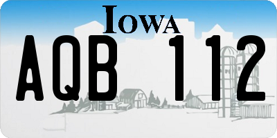 IA license plate AQB112