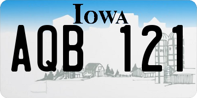 IA license plate AQB121