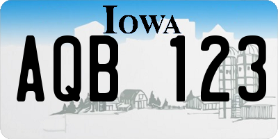 IA license plate AQB123