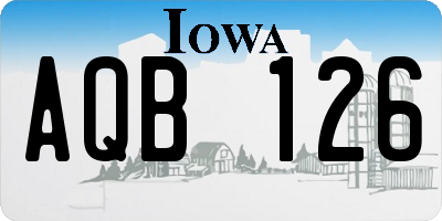 IA license plate AQB126