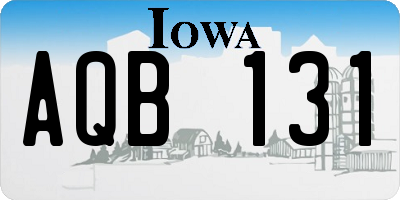 IA license plate AQB131