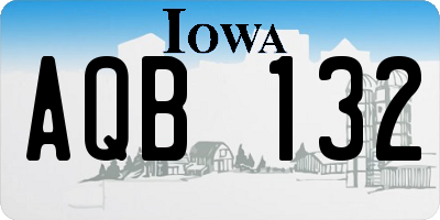 IA license plate AQB132