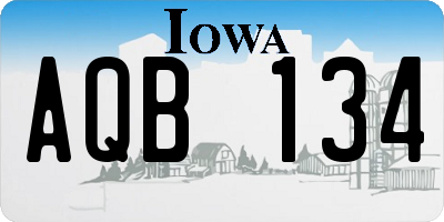IA license plate AQB134