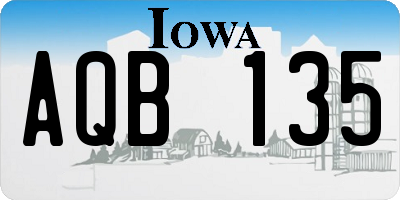 IA license plate AQB135