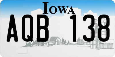 IA license plate AQB138