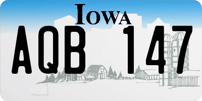 IA license plate AQB147