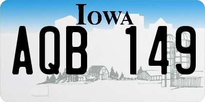 IA license plate AQB149