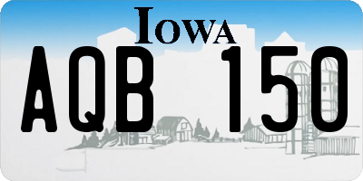 IA license plate AQB150