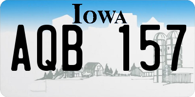 IA license plate AQB157