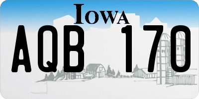 IA license plate AQB170