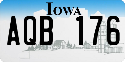 IA license plate AQB176