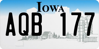 IA license plate AQB177