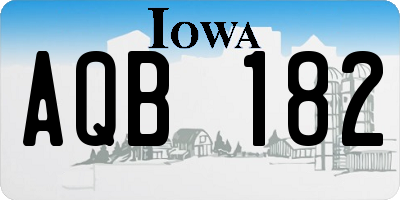 IA license plate AQB182