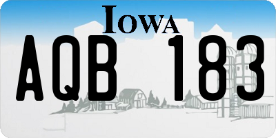 IA license plate AQB183