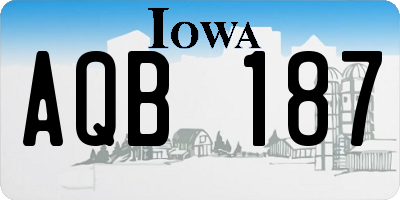 IA license plate AQB187