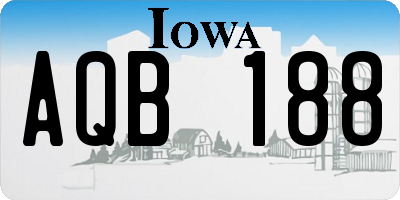 IA license plate AQB188