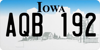 IA license plate AQB192