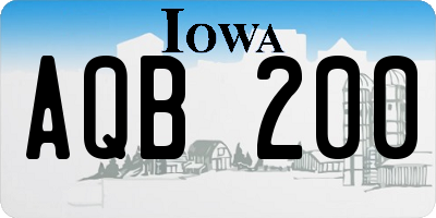 IA license plate AQB200