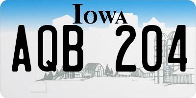 IA license plate AQB204