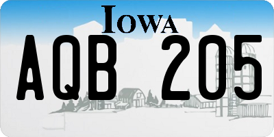 IA license plate AQB205