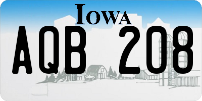 IA license plate AQB208