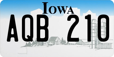 IA license plate AQB210