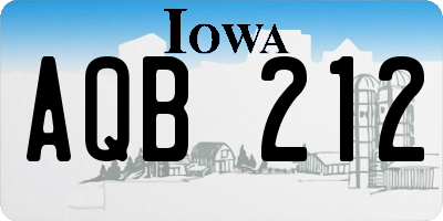 IA license plate AQB212