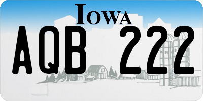 IA license plate AQB222