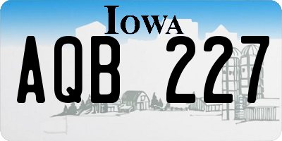 IA license plate AQB227