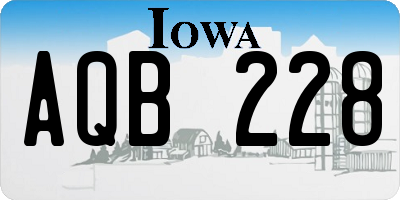 IA license plate AQB228