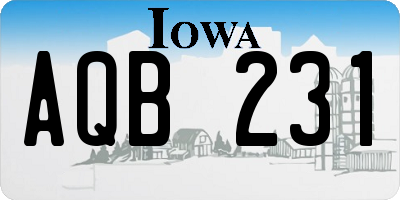 IA license plate AQB231
