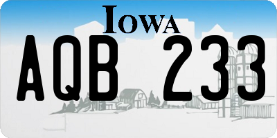 IA license plate AQB233