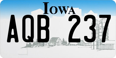 IA license plate AQB237