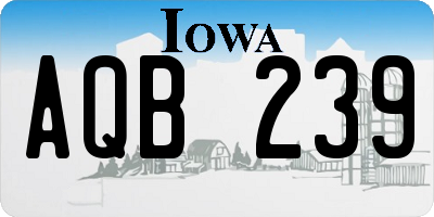 IA license plate AQB239