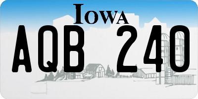 IA license plate AQB240