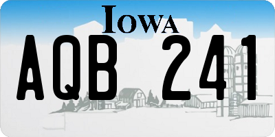 IA license plate AQB241