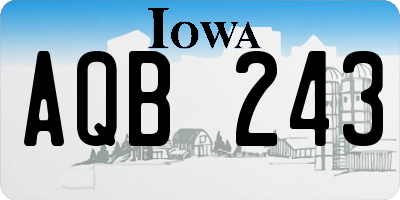 IA license plate AQB243