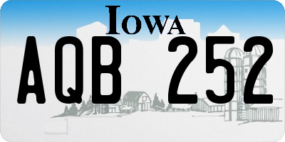 IA license plate AQB252